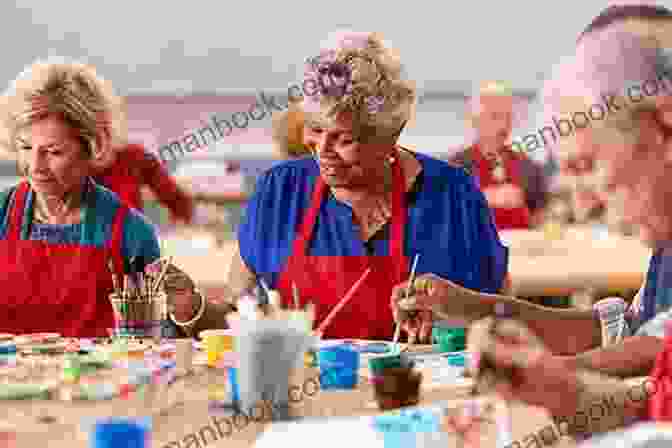 A Senior Adult Enjoying An Art Therapy Session, Painting With Bright Colors The Arts And The Creation Of Mind