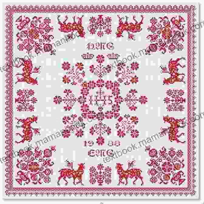 An Intricate Cross Stitch Pattern Featuring The Words 'Happy Easter' Surrounded By Delicate Easter Motifs Happy Easter Cross Stitch Chart/ Pattern: Cross Stitch Design Suitable For Making Eatser Cards/ Putting In Frames