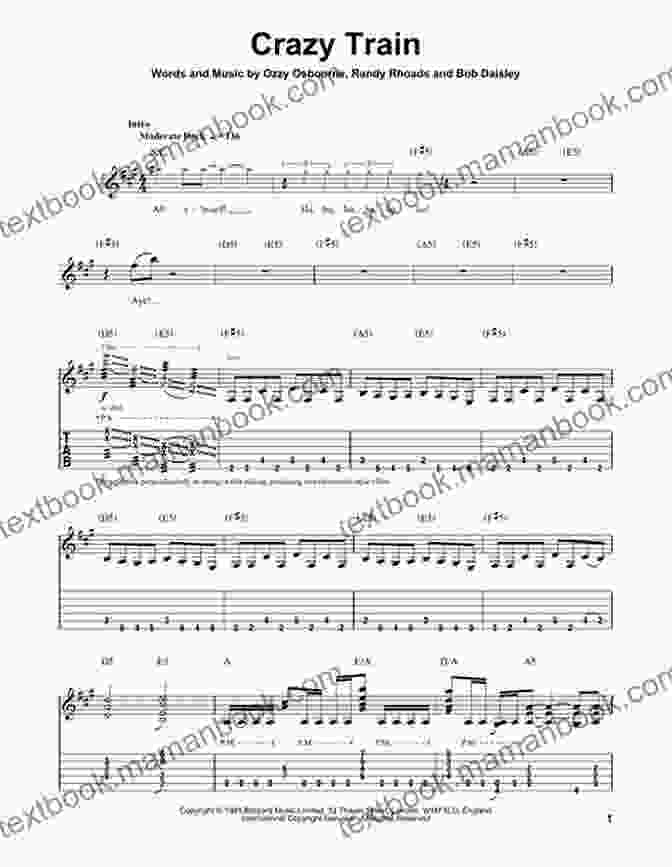 Crazy Train By Ozzy Osbourne Guitar Tablature 12 Easy Guitar Pieces I Classic Popular Song In Standard Notation Tablature And Chords For Beginners: TAB And Scores With Short Description And Chord Chart Ukulele Strum I Music Gift For Guitarists