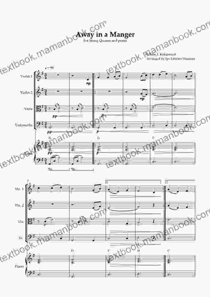 Image Of Sheet Music For 'Away In A Manger' For String Quartet Viola Part Of 10 Christmas Tunes For String Quartet: Easy/Intermediate (10 Christmas Tunes For String Quartet 3)