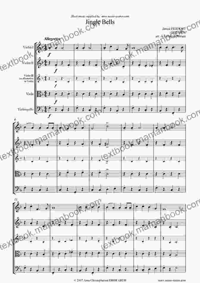 Image Of Sheet Music For 'Jingle Bells' For String Quartet Viola Part Of 10 Christmas Tunes For String Quartet: Easy/Intermediate (10 Christmas Tunes For String Quartet 3)