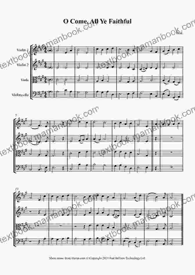 Image Of Sheet Music For 'O Come, All Ye Faithful' For String Quartet Viola Part Of 10 Christmas Tunes For String Quartet: Easy/Intermediate (10 Christmas Tunes For String Quartet 3)