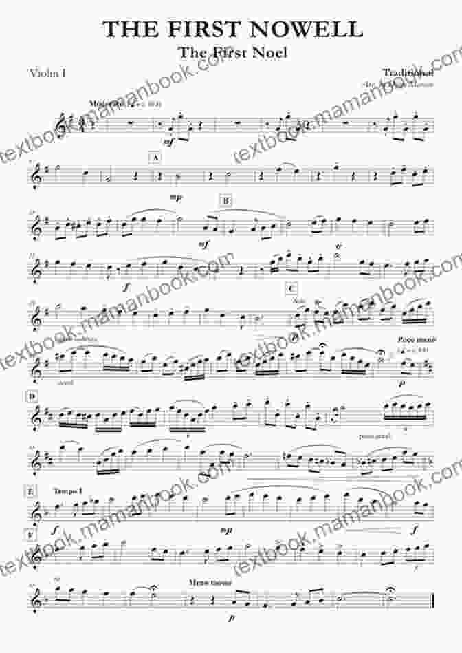 Image Of Sheet Music For 'The First Noel' For String Quartet Viola Part Of 10 Christmas Tunes For String Quartet: Easy/Intermediate (10 Christmas Tunes For String Quartet 3)