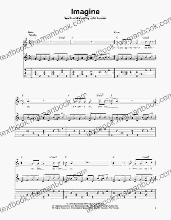 Imagine By John Lennon Guitar Tablature 12 Easy Guitar Pieces I Classic Popular Song In Standard Notation Tablature And Chords For Beginners: TAB And Scores With Short Description And Chord Chart Ukulele Strum I Music Gift For Guitarists