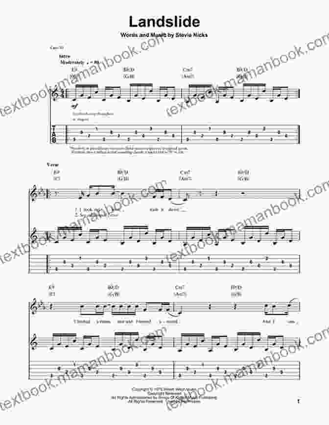 Landslide By Fleetwood Mac Guitar Tablature 12 Easy Guitar Pieces I Classic Popular Song In Standard Notation Tablature And Chords For Beginners: TAB And Scores With Short Description And Chord Chart Ukulele Strum I Music Gift For Guitarists