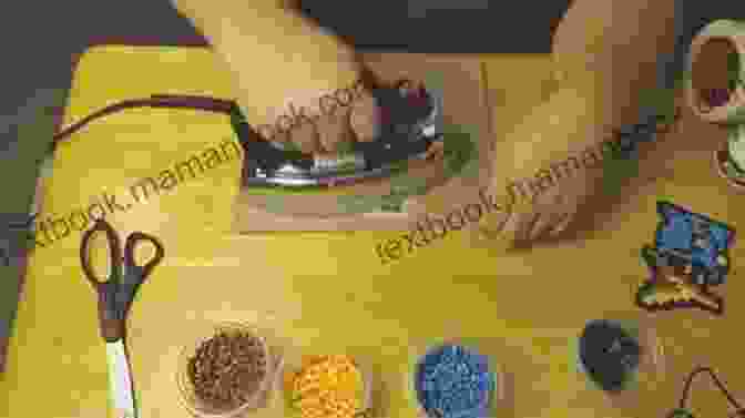 Person Fusing Perler Beads With Iron Covered With Parchment Paper Pixel Craft With Perler Beads: More Than 50 Super Cool Patterns: Patterns For Hama Perler Pyssla Nabbi And Melty Beads