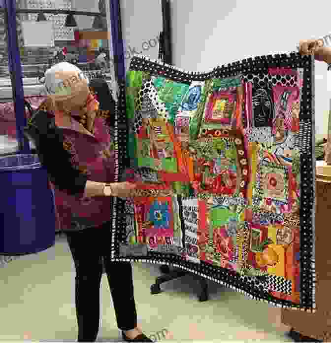 Portrait Of Jeanne Throgmorton, Renowned Artist And Quilter, Smiling And Looking At The Camera. Big Block Quilt: Providence Jeanne Throgmorton